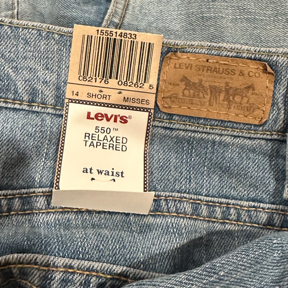 LEVIS RELAXED TAPERED 550 BLUE JEAN DENIM PANTS 14 SHORT - Picture 5 of 9